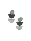 Dark Half Moon Stacked Earrings in black and grey, handcrafted from upcycled bone by Fair Anita women artisans in India