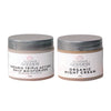 Two jars of Glimmer Goddess organic skincare products on a white background