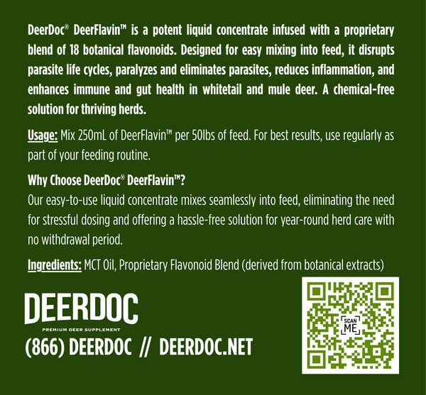 DeerFlavin product label showing 18 botanical flavonoid blend by DeerDoc