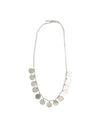 Necklace with circular pendants on a white background