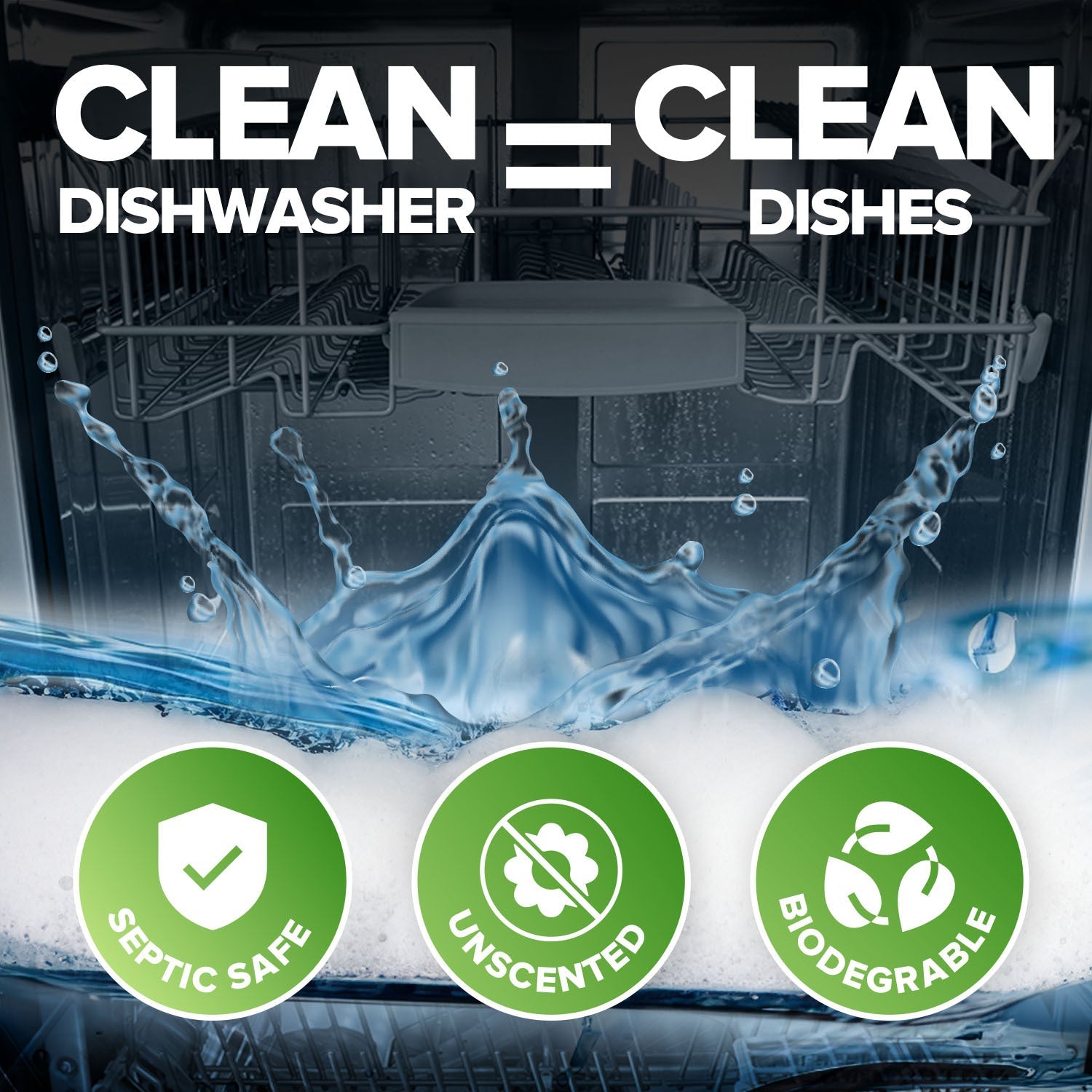 Dishwasher Cleaner and Deodorizer Tablets, Heavy Duty Deep Cleaning Descaler Removes Odor, Calcium, Limescale, Hard Water Marks - 1 Year Supply
