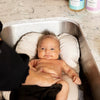 Little Dove Infant Sink Bather by Plum+Sparrow shown from above, contoured baby bath support for standard sinks