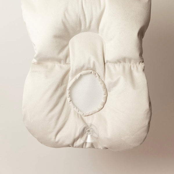 Little Dove Infant Sink Bather hanging to dry on S-hook, portable and fast-drying baby bath support