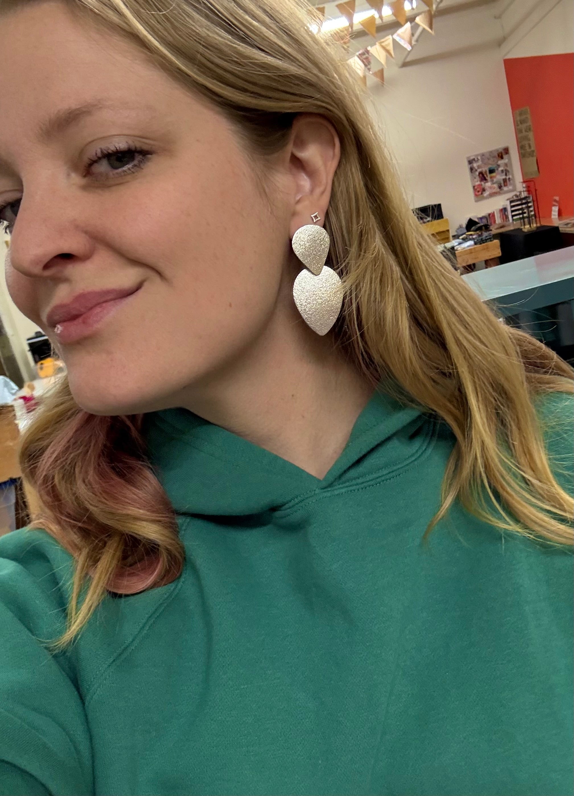 Fair Anita Glitz Silver Teardrop Earrings styled as a gift — ethically made statement jewellery