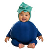 Baby wearing the handmade Blueberry Costume with plush cotton terrycloth body and leaf hat