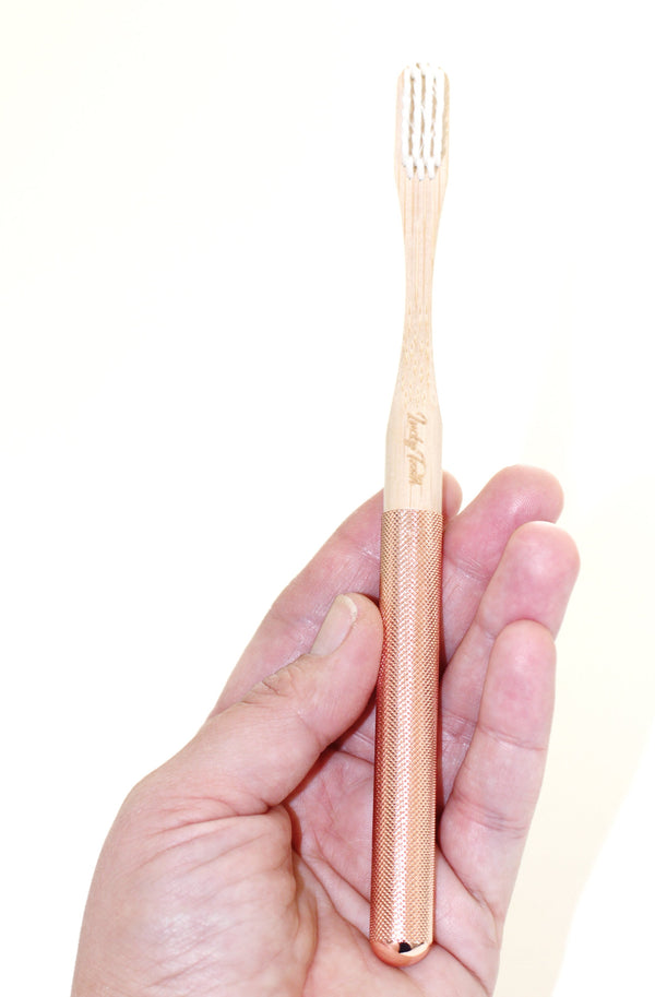 Replaceable Bamboo Toothbrush Copper Handle - Soft White Bristles
