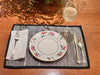 Upcycled placemat set of 4 in use on a styled kitchen table setting