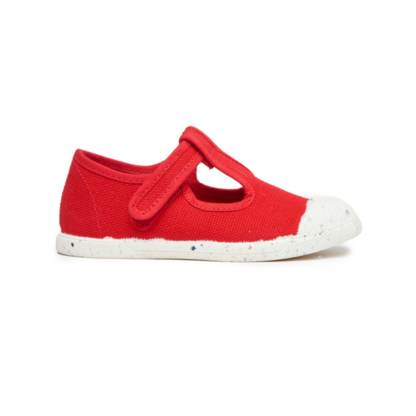 Red ECO-friendly T-Band Sneakers by Childrenchic: Sustainable, machine-washable, and perfect for play! Recycled materials, 0% emissions, comfortable, durable. Shop eco-conscious kids' shoes now!