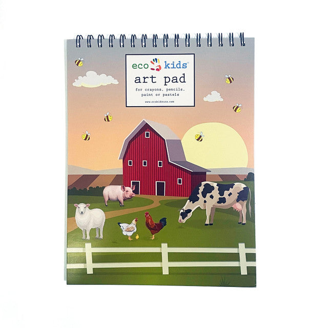Children's art pad with farm scene illustration on cover