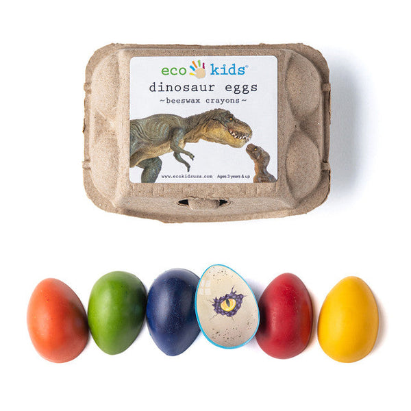 🦕 Non-Toxic Beeswax Crayons – Dinosaur Egg Set