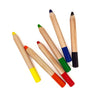 Child using extra large watercolor pencils to draw and paint on paper
