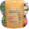 Flawn Seed Kits packaging for English Daisy mixed lawn seeds with floral background
