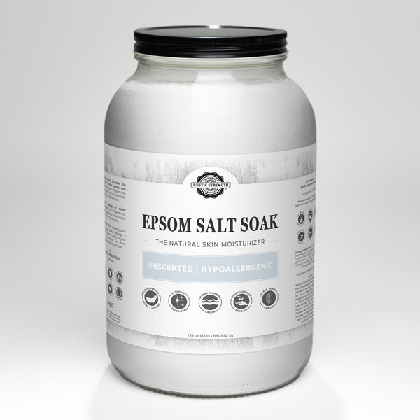 Rustic Strength Epsom Salt Soak 8 lb bag — natural mineral bath soak for muscle relief and exfoliation