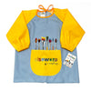 Child wearing a long-sleeve water-repellent art smock with front pocket, ages 3 to 6