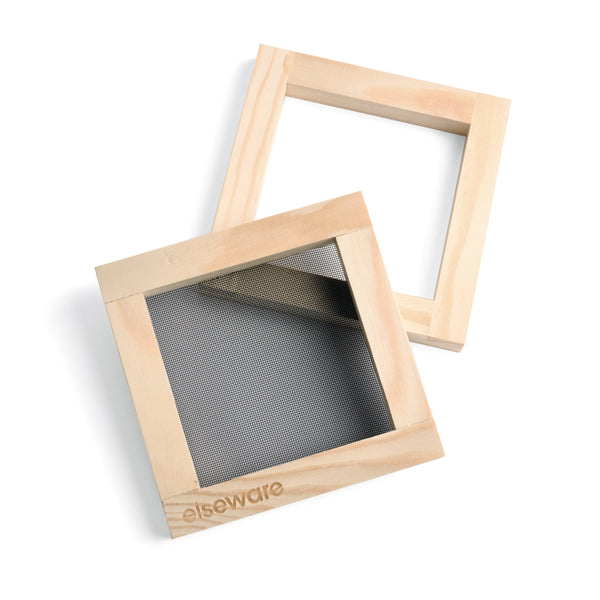 Wooden frame with a mesh screen on a white background, branded 'elseware'.