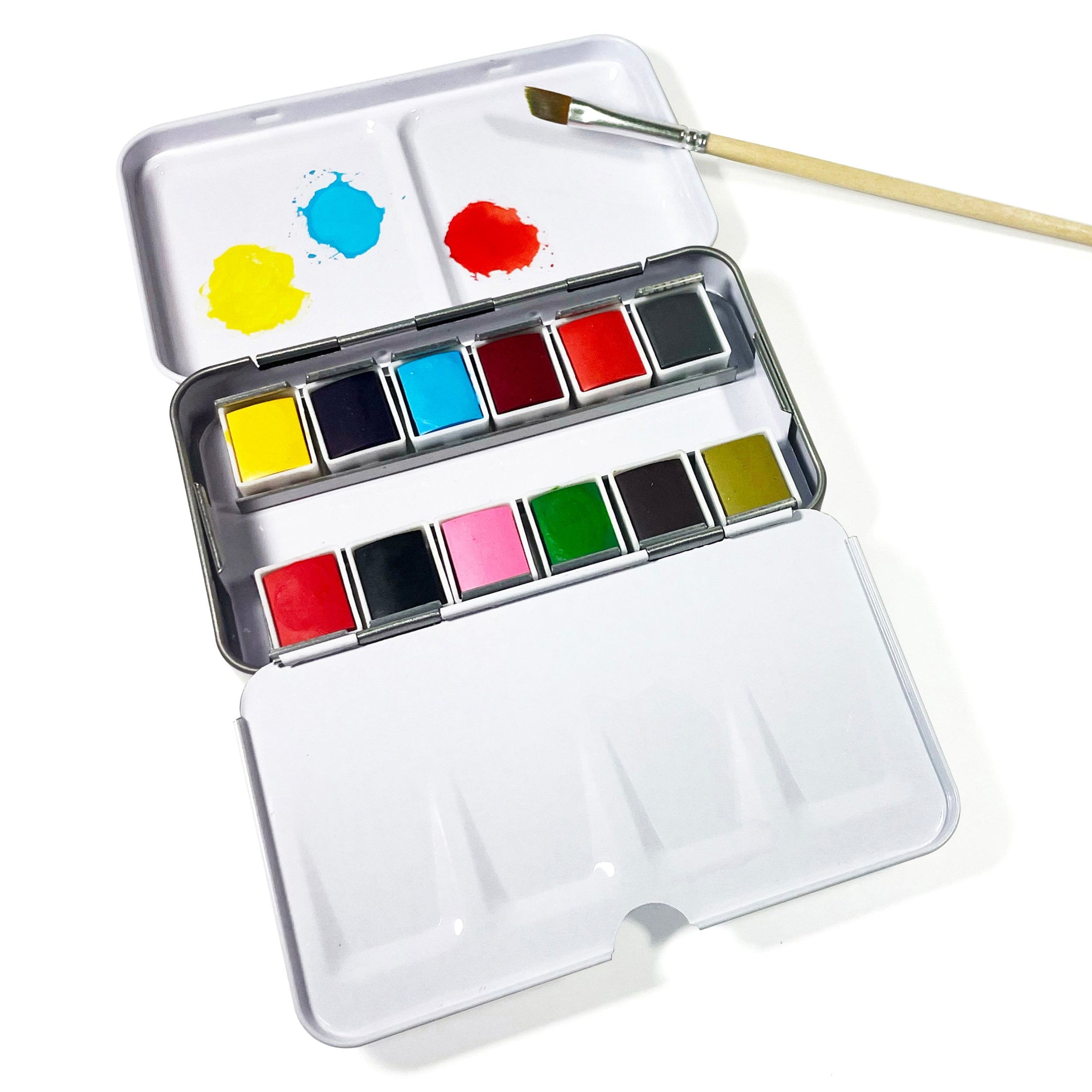 Elseware Unplug 12-color watercolor set in closed eco-friendly aluminum metal palette case