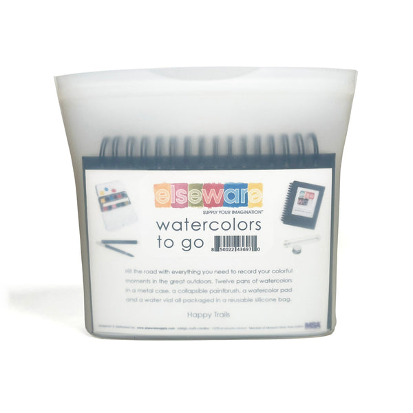 Packaged art supplies with 'elseware' branding on a white background