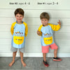 Kids art smock with tie-back closure and built-in front pocket for brushes and crayons