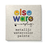 Artist using metallic watercolors from a portable wheat straw palette to paint on paper