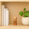 3 Little Monks mindfulness figurines styled in a calming lifestyle home setting