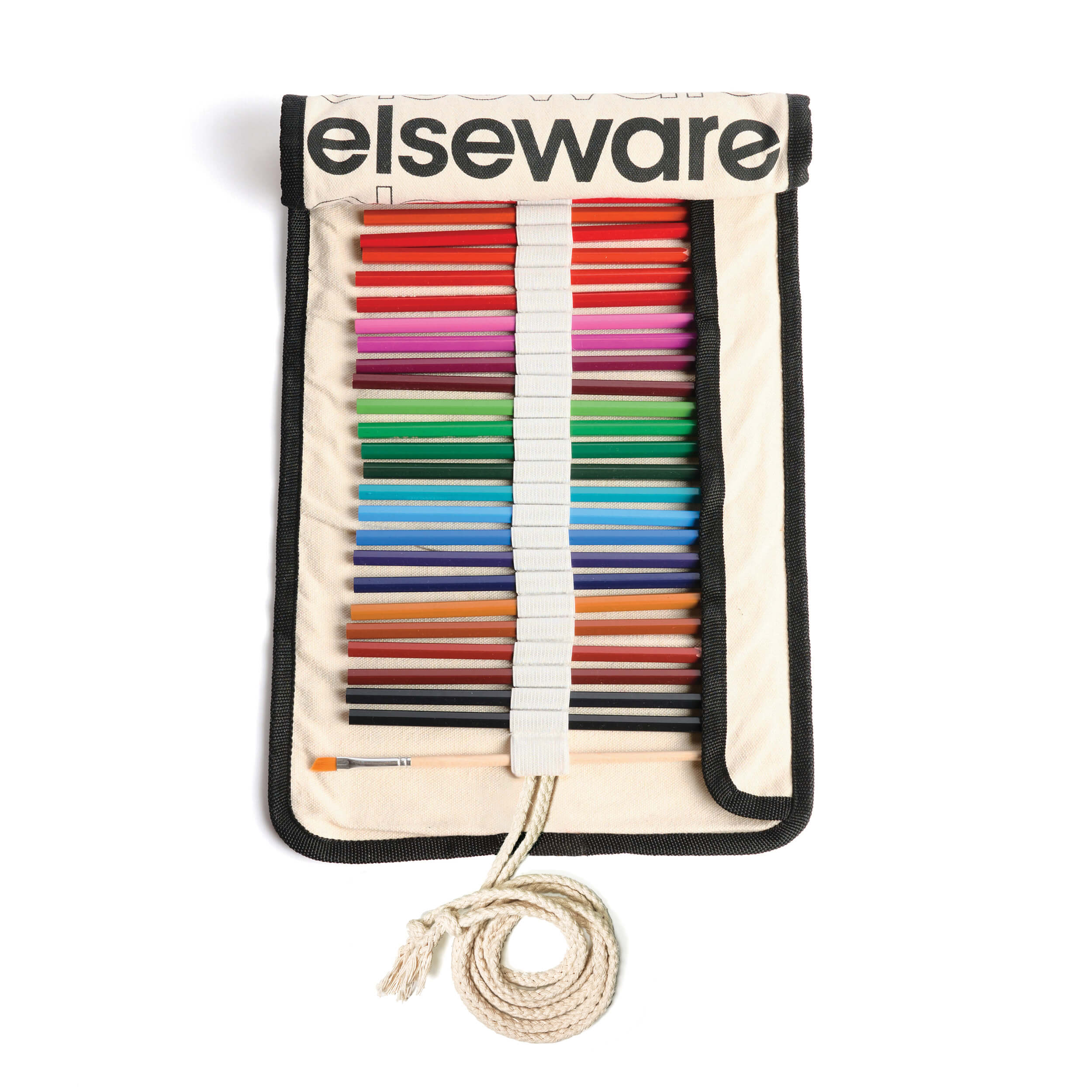 36-color watercolor pencils in a rolled canvas case, eco-friendly art kit by elseware unplug
