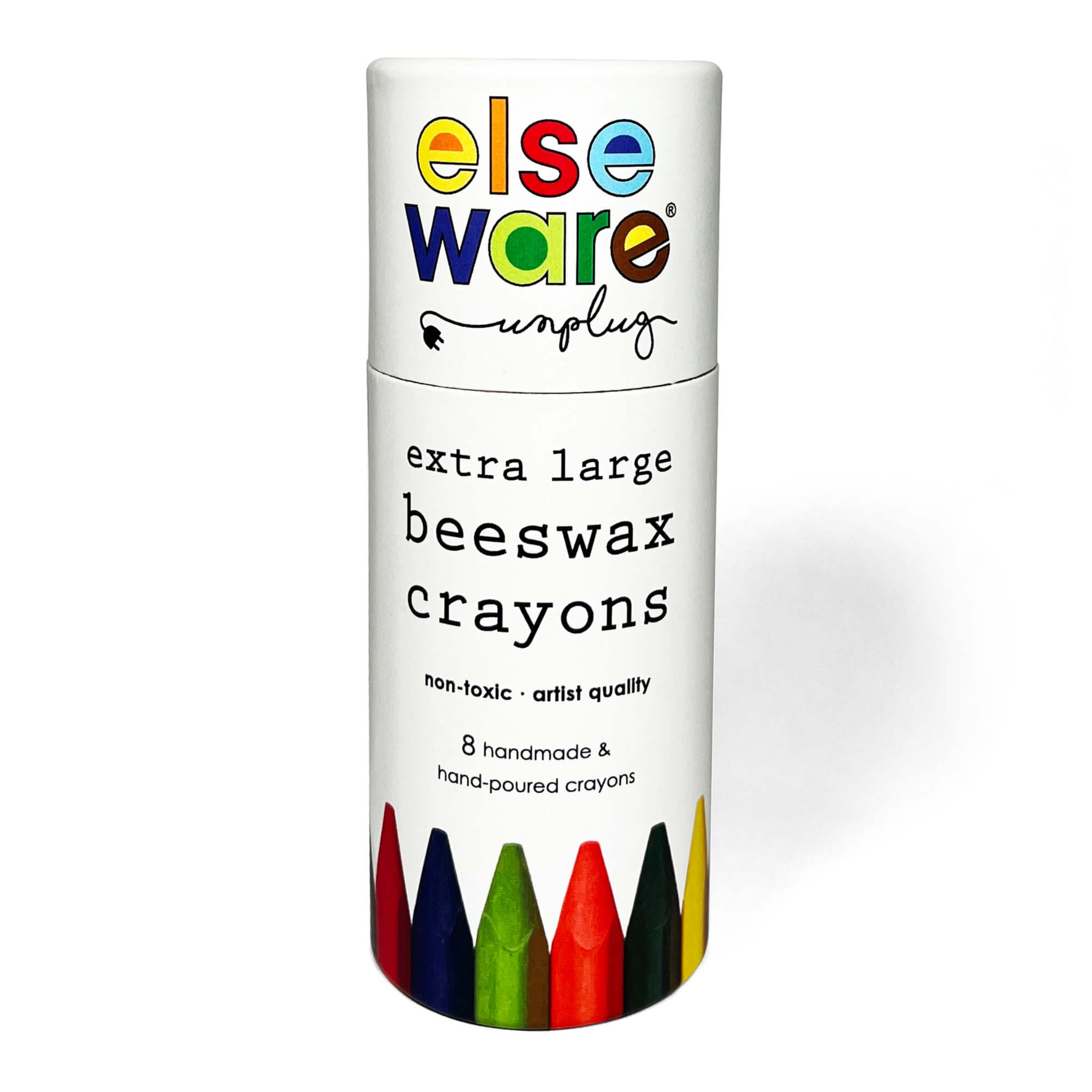 Elseware Unplug eco-friendly beeswax crayons for kids in reusable cardboard tube