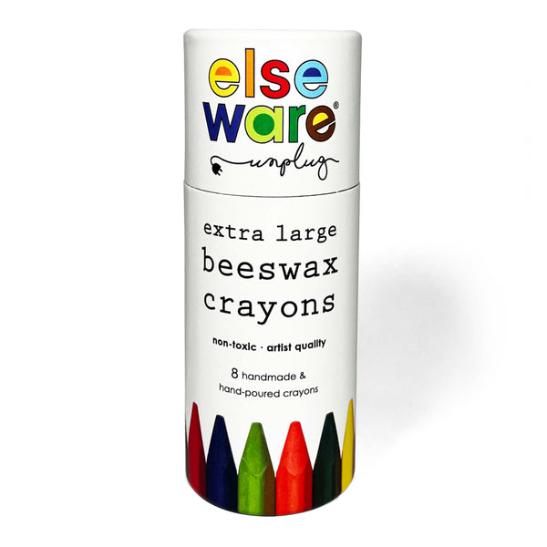 Elseware Unplug eco-friendly beeswax crayons for kids in reusable cardboard tube