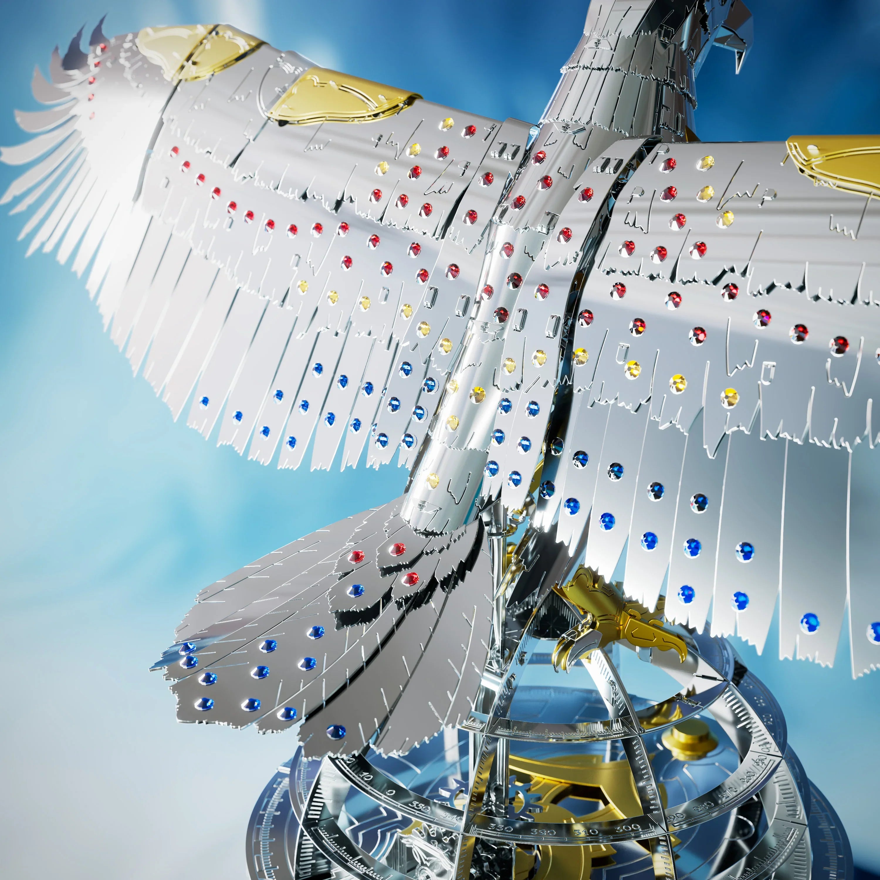 The Great Eagle Golden Armor SWAROVSKI Crystal Edition mechanical model
