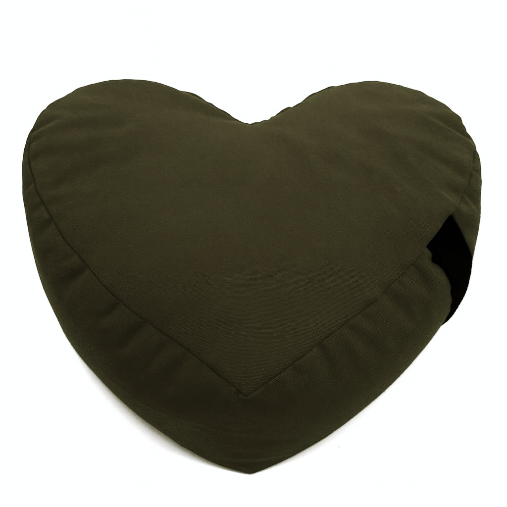 Heart Shaped Zafu Meditation Cushion - Cotton & Buckwheat Hulls