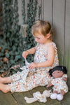 Organic Muslin Tie Shoulder Jumpsuit for Babies – Earthtone Floral