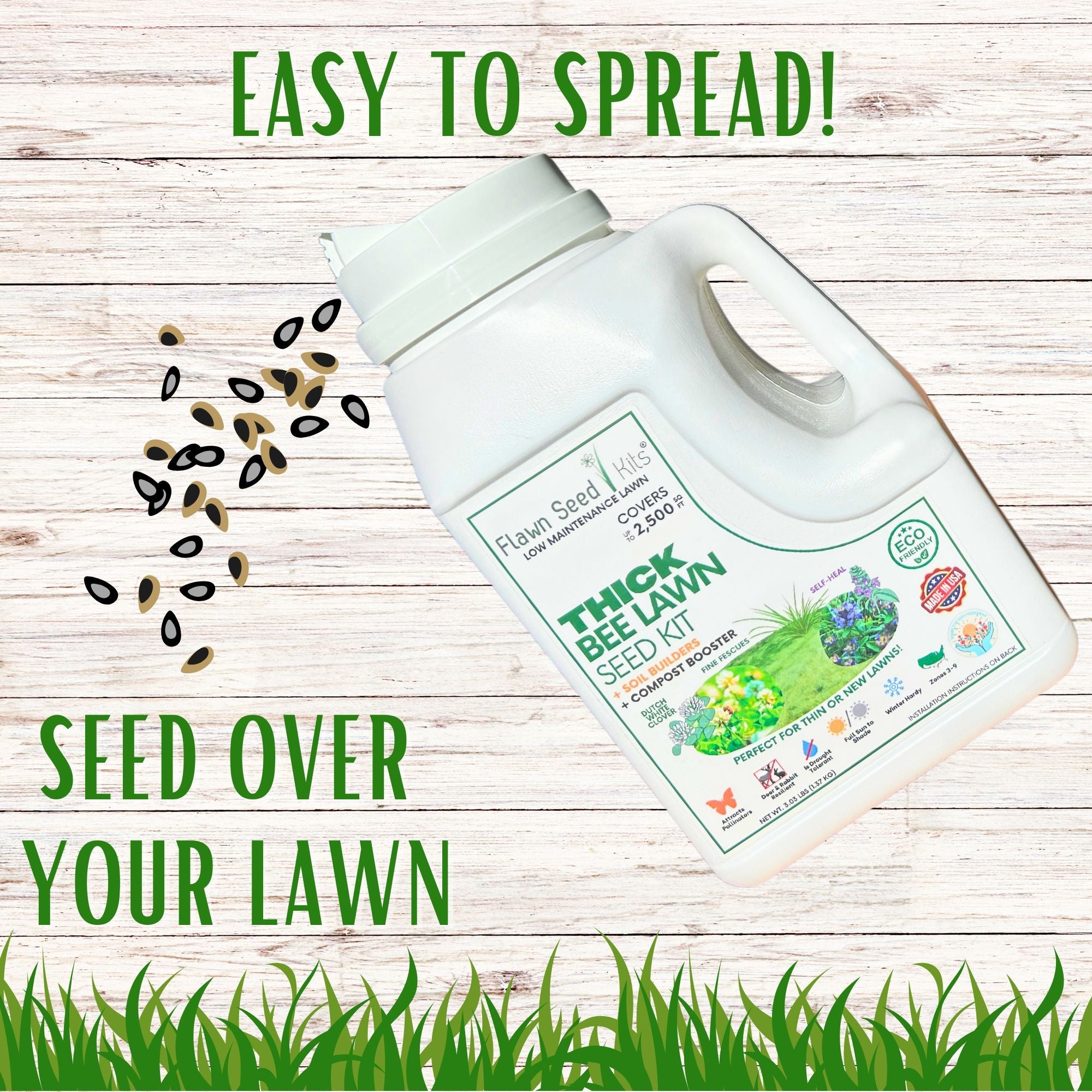 Thick Bee Lawn Seed Kit: Grow a Lush, Pollinator-Friendly Lawn