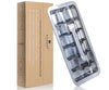 Ecozoi stainless steel ice cube tray with easy release handle on a kitchen counter