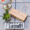 Stainless Steel Ice Cube Tray with Easy Release Handle | BPA-Free Metal Ice Tray