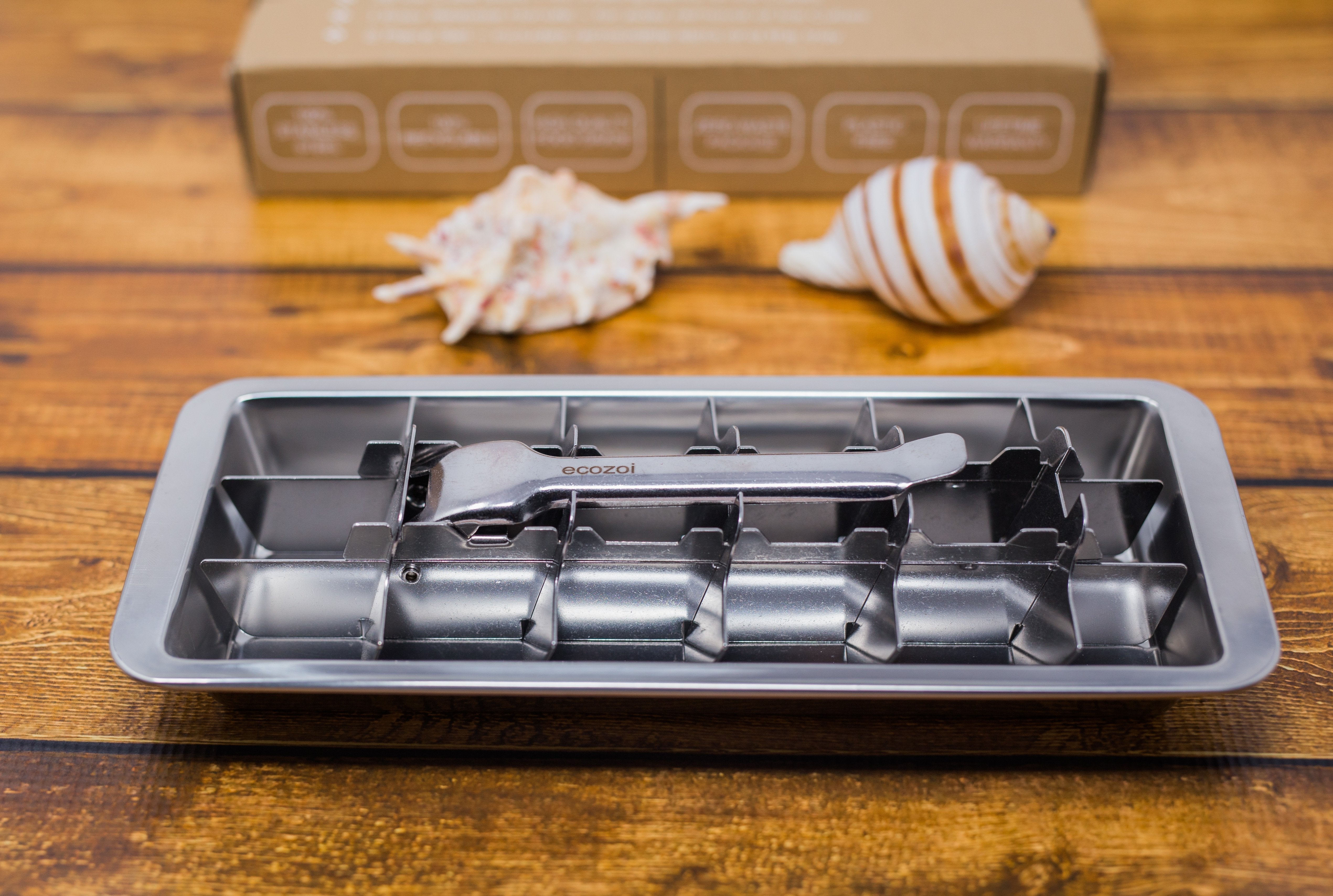 Stainless Steel Ice Cube Tray with Easy Release Handle | BPA-Free Metal Ice Tray