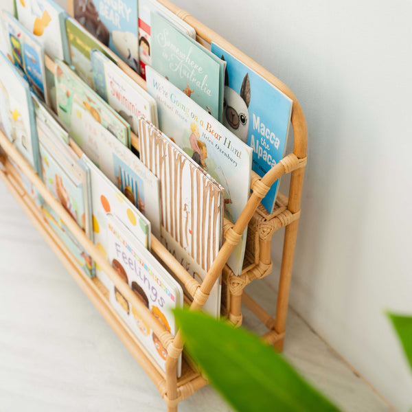 Elena Kids Rattan Montessori Bookshelf | Children's Book Display