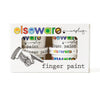 Packaging of elseware finger paint with a hand pointing to the product.