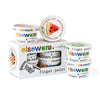 Set of finger paint containers with 'elseware' branding on a white background