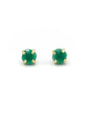 Fair Anita encaged green onyx stud earrings flat lay, recycled brass nickel-free jewellery