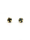 Encaged Labradorite Studs by Fair Anita — natural green-grey stone set in recycled brass prongs, nickel-free earrings handcrafted in India