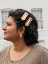 Fair trade resin hair clip set in colourful resin styles by Fair Anita