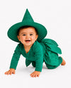Baby Green Witch Halloween Costume shown from a second view of the full set
