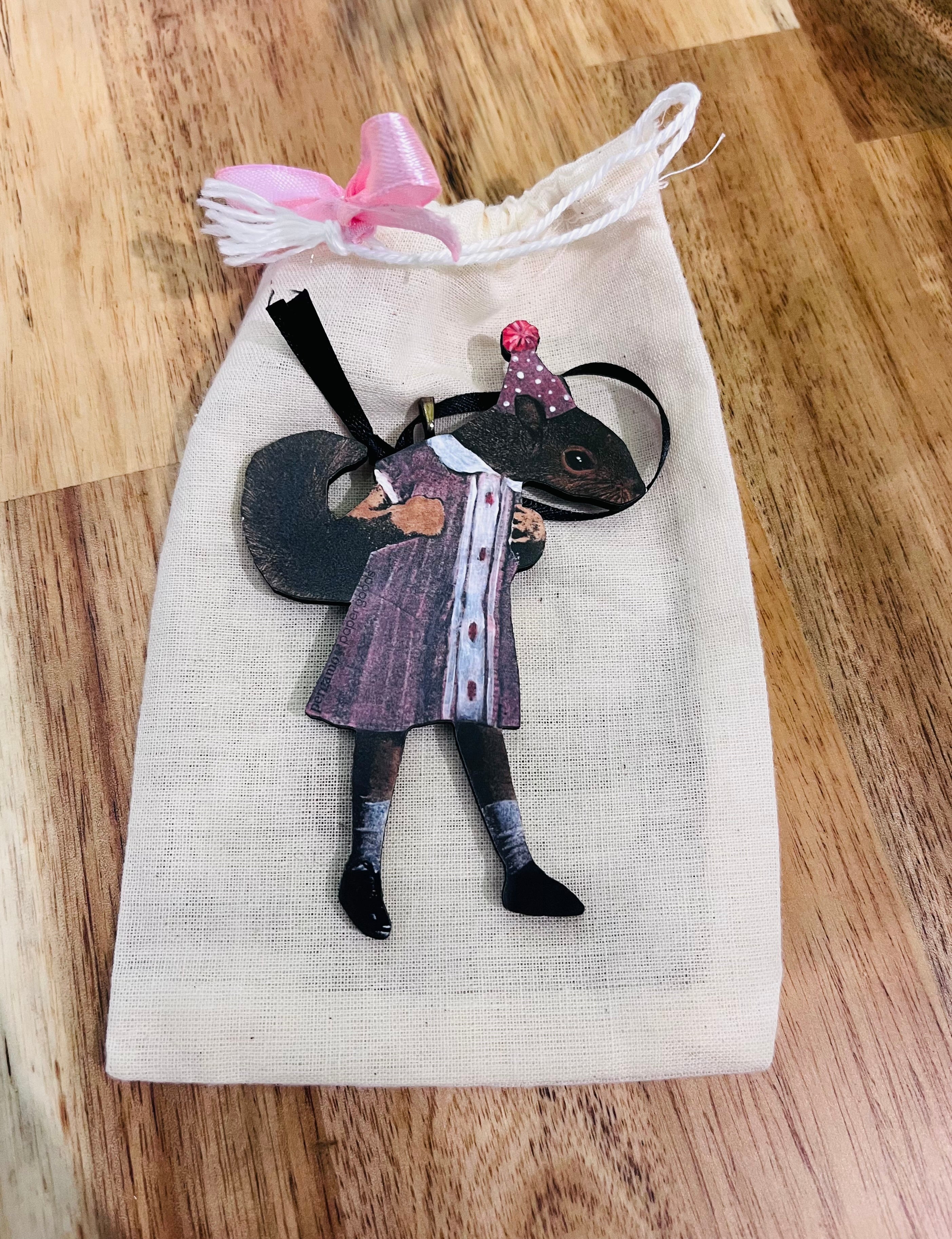 Adorno navideño de ardilla - Ecológico, Cero Residuos, sin plástico, hecho a mano