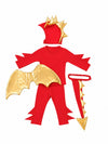 Close-up of the Baby Red Dragon Costume showing cotton fabric and wing detail