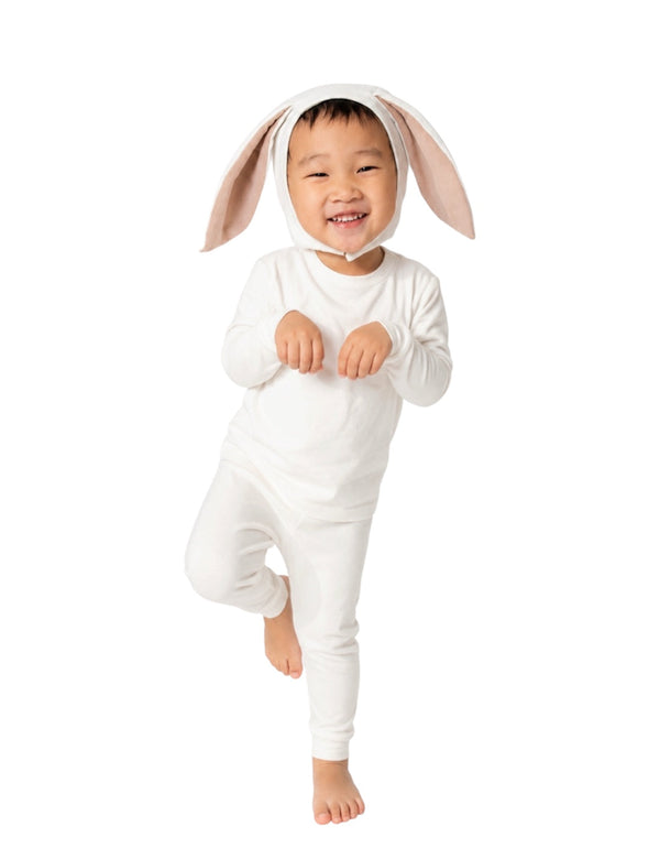 Ivory Bunny Costume – Organic Cotton Baby & Kids Dress-Up Set with Bonnet & Tail