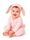 Pink Bunny Costume fluffy faux fur tail on covered elastic belt