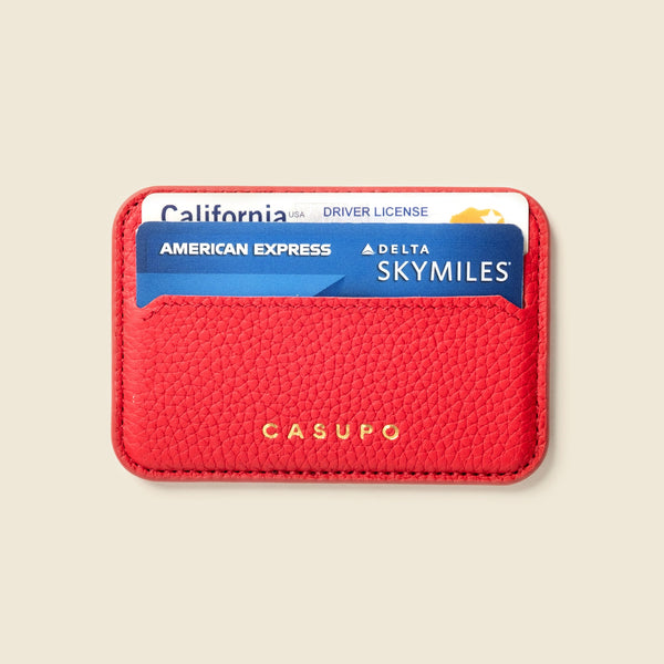Mag Safe Leather Wallet with RFID - Red