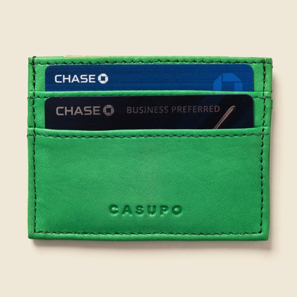 Slim and stylish RFID wallet crafted from upcycled full-grain leather—holds up to 12 cards, offers digital protection, and can be personalized. Shop eco‑friendly minimalism!


