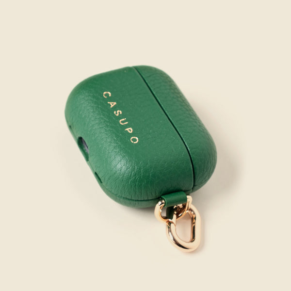 Leather Airpod Case - Green