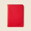 Leather Passport Wallet with RFID - Red