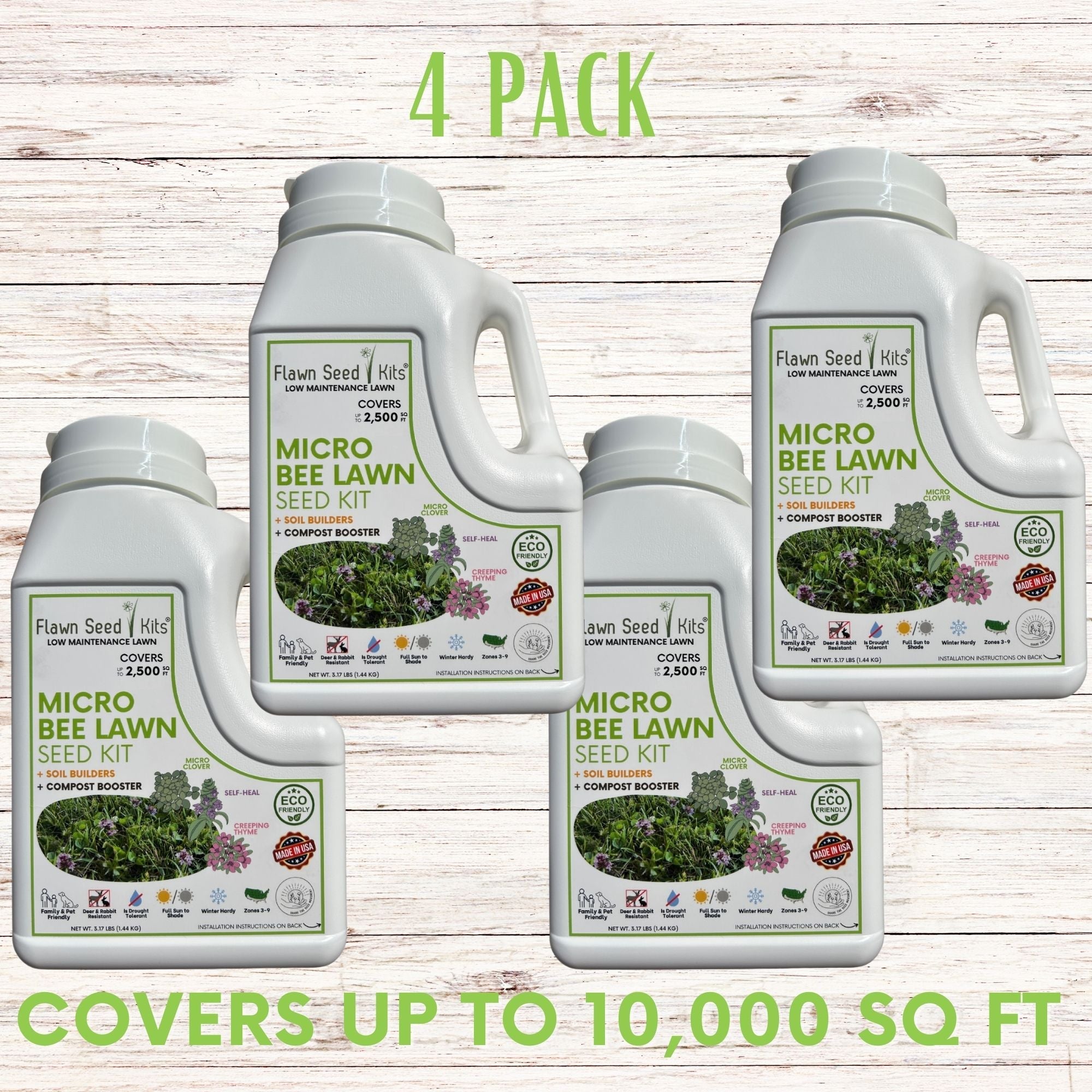 Micro Bee Lawn Seed Mixture - Easy Spread Shaker: Your Low-Sting, Eco-Friendly Oasis